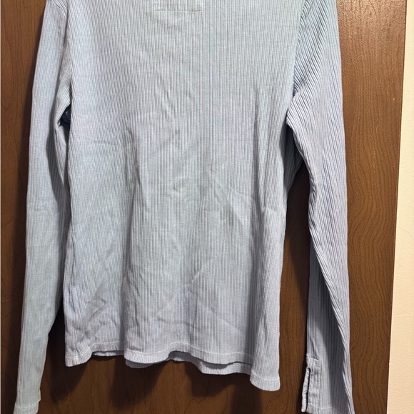 Anthropologie Pilcro Evanna Ribbed light blue long sleeve top size Large - Picture 4 of 10